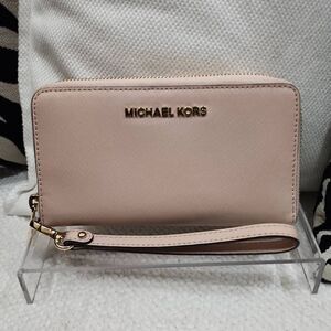 Michael Kors Large MF Phone Case Leather Wristlet